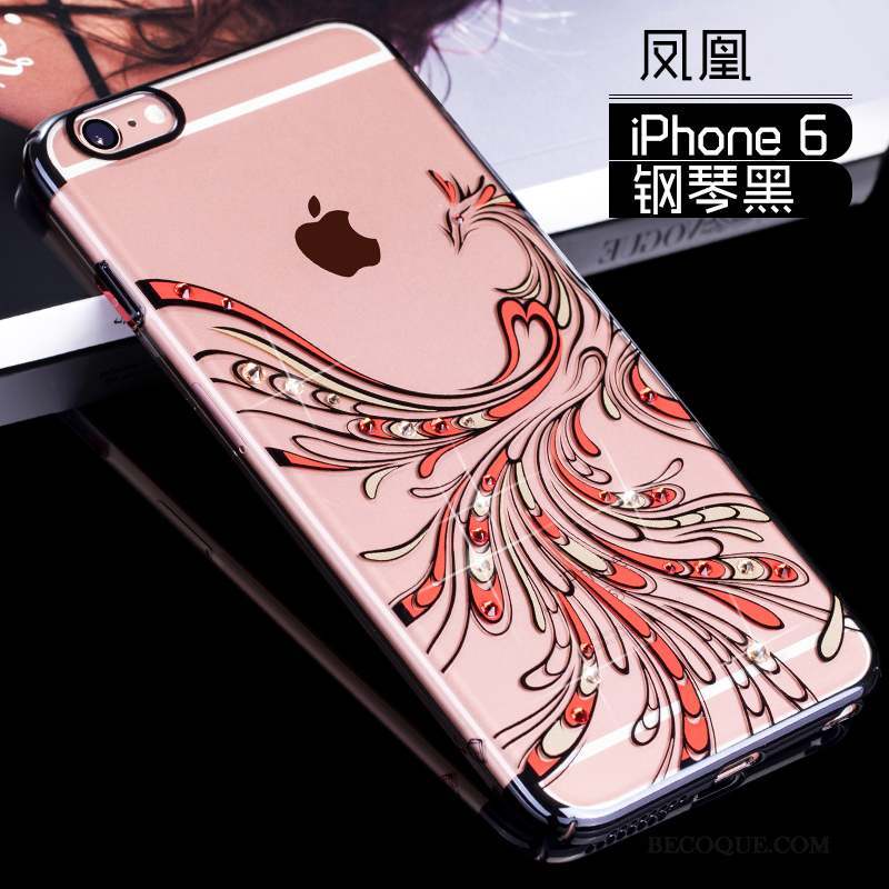 iPhone 6/6s Strass Incassable Coque De Téléphone Tout Compris Rouge Étui
