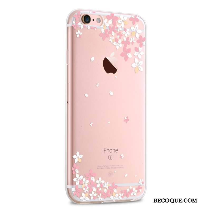 iPhone 6/6s Transparent Rose Fluide Doux Coque De Téléphone Silicone Charmant