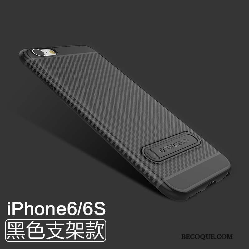 iPhone 6/6s Très Mince Fluide Doux Noir Délavé En Daim Coque De Téléphone Silicone