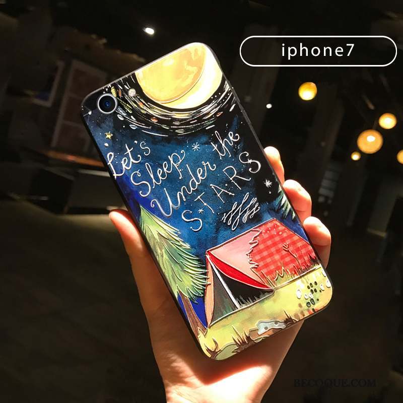 iPhone 7 Anneau Amoureux Créatif Gaufrage Violet Coque De Téléphone