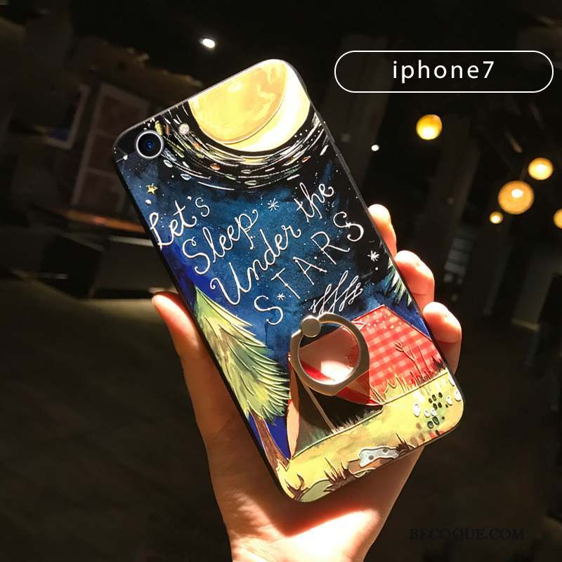 iPhone 7 Anneau Amoureux Créatif Gaufrage Violet Coque De Téléphone