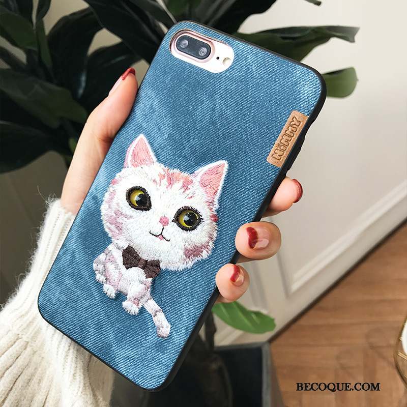 iPhone 7 Coque Broderie Chiens Incassable Nouveau Rouge Marque De Tendance