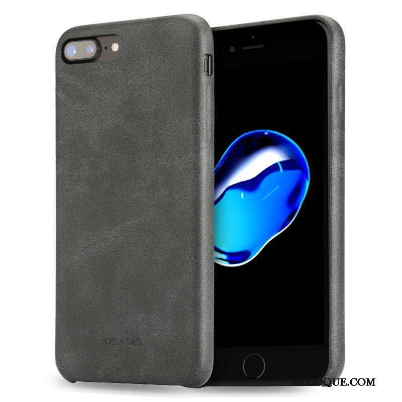 iPhone 7 Coque Business Simple Incassable Étui Étui En Cuir Côté Fin