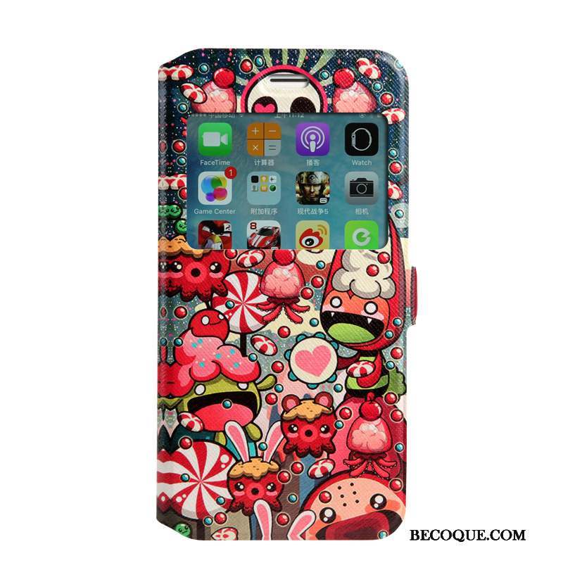 iPhone 7 Coque De Téléphone Clamshell Rose Étui Protection Peinture