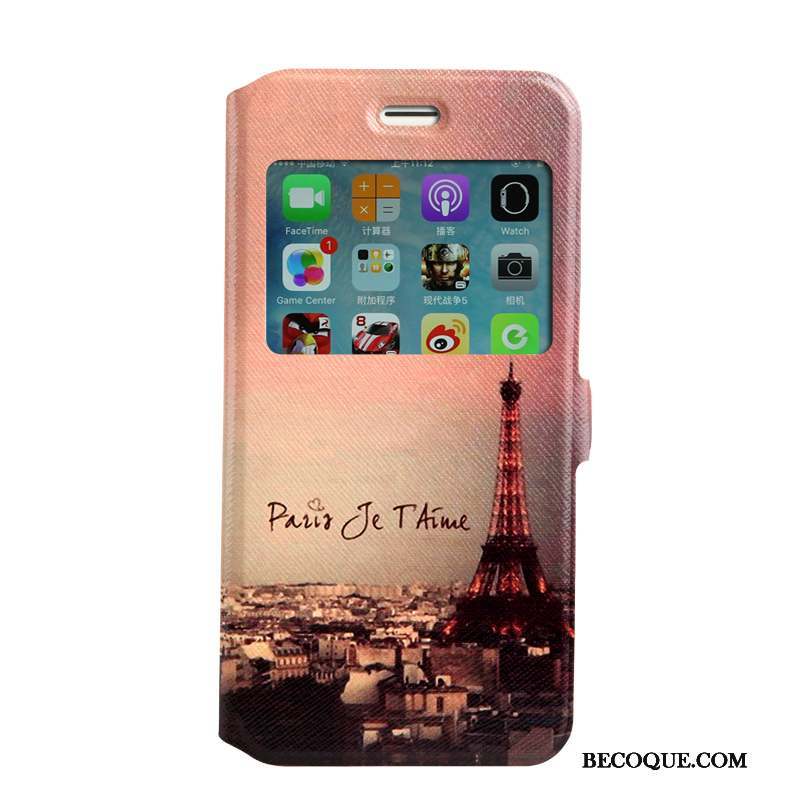 iPhone 7 Coque De Téléphone Clamshell Rose Étui Protection Peinture