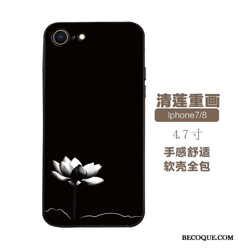 iPhone 7 Coque De Téléphone Style Chinois Fluide Doux Silicone Gaufrage Tout Compris