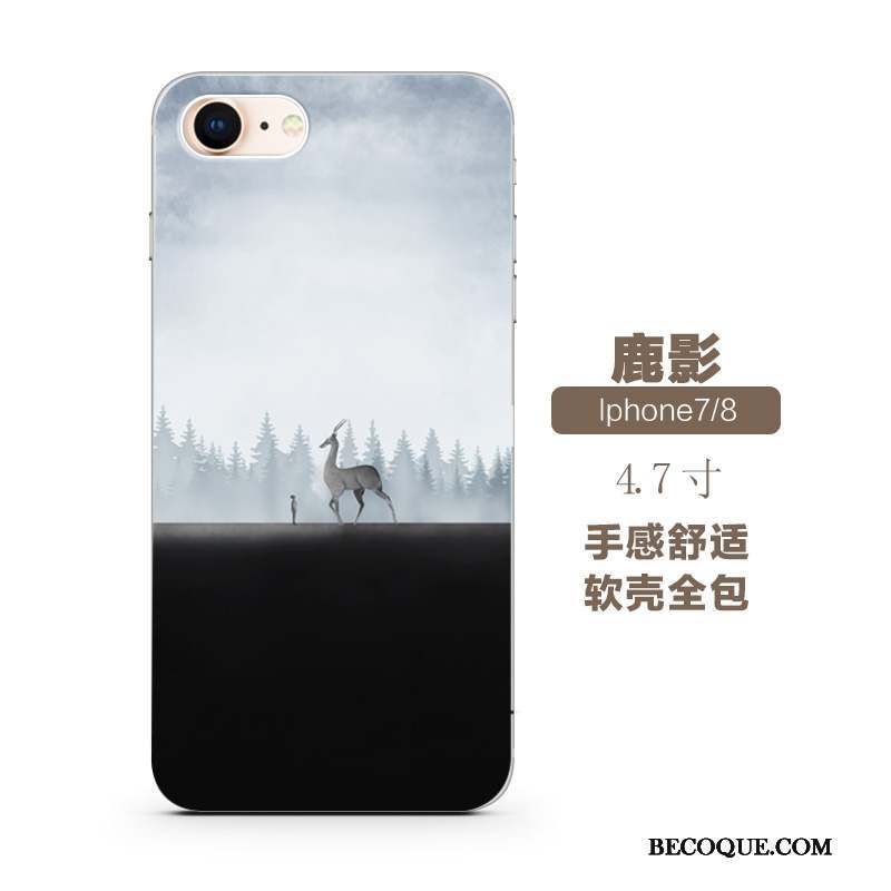 iPhone 7 Coque De Téléphone Style Chinois Fluide Doux Silicone Gaufrage Tout Compris