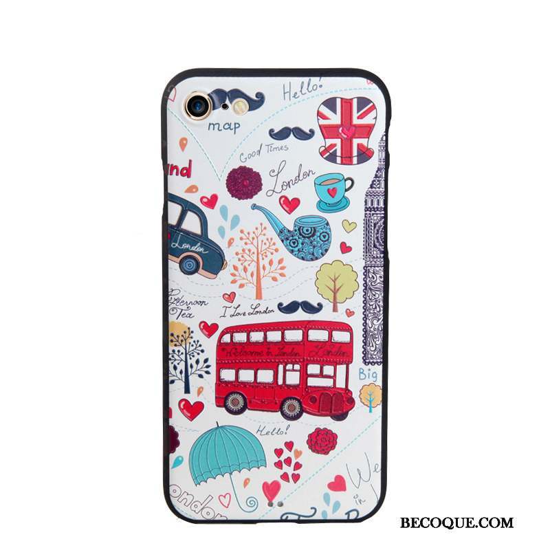 iPhone 7 Coque Dessin Animé Gaufrage Peinture Silicone Fluide Doux Charmant