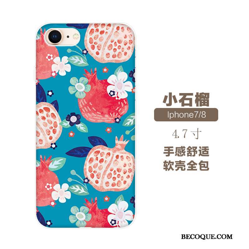 iPhone 7 Coque Fluide Doux Incassable Tout Compris Marque De Tendance Fleurs Gaufrage