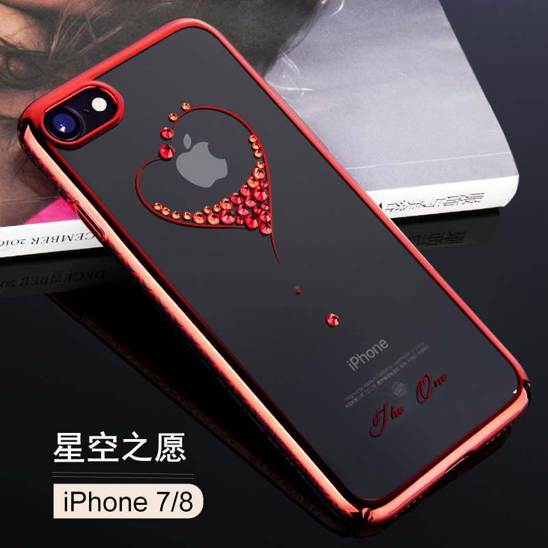 iPhone 7 Coque Luxe Strass Étui Or Or Rose Difficile