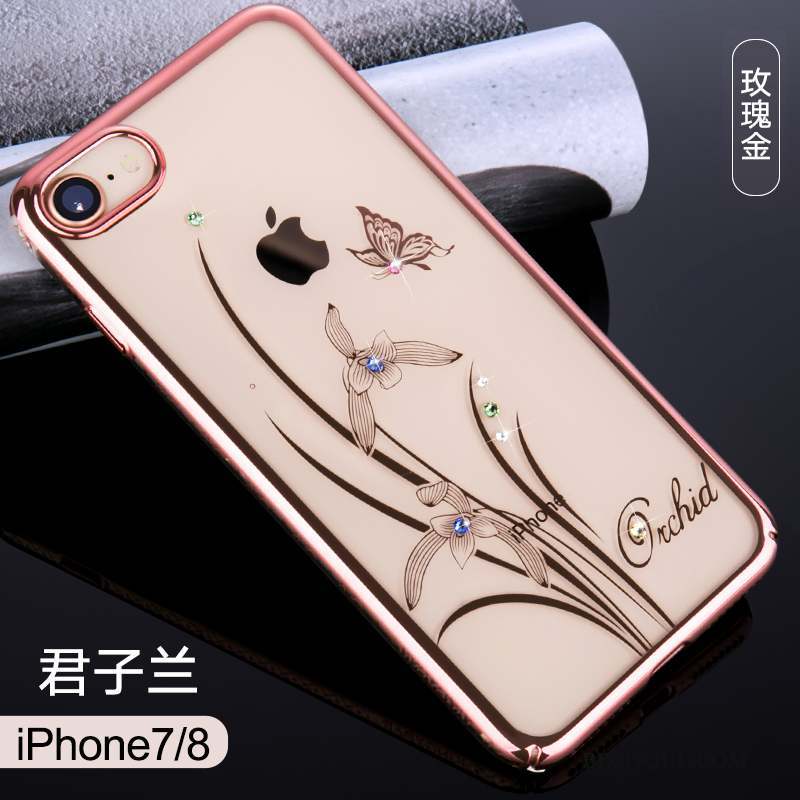 iPhone 7 Coque Marque De Tendance Étui Or Rose Transparent Incassable Nouveau