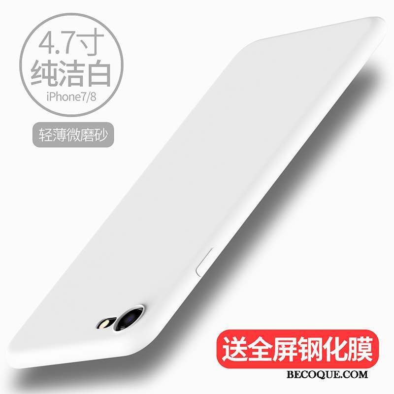 iPhone 7 Coque Nouveau Silicone Blanc Très Mince Étui Délavé En Daim