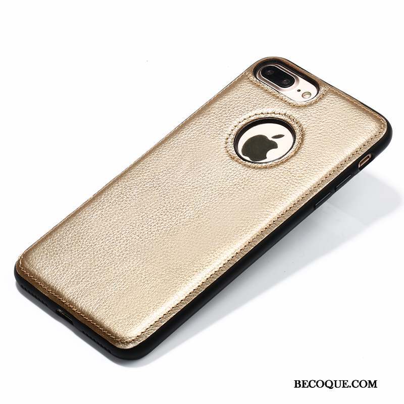 iPhone 7 Coque Or Rose Tout Compris Étui En Cuir Incassable Silicone Couvercle Arrière