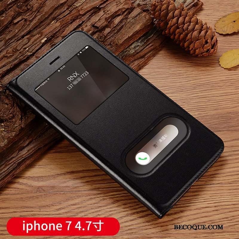 iPhone 7 Coque Protection Étui Clamshell Or Rose Téléphone Portable Étui En Cuir