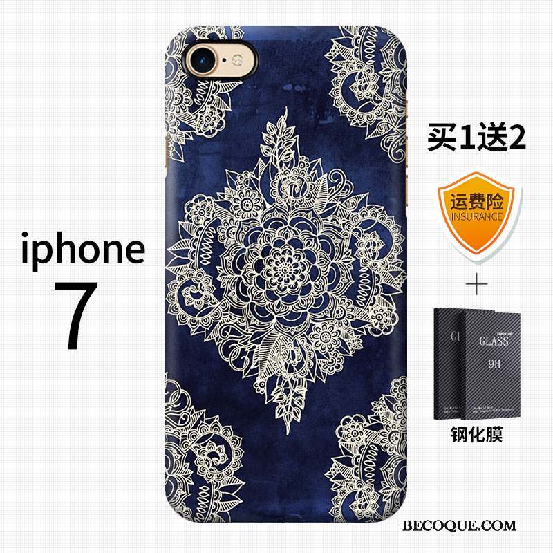 iPhone 7 Coque Style Chinois Vintage Délavé En Daim Vent Grue Difficile