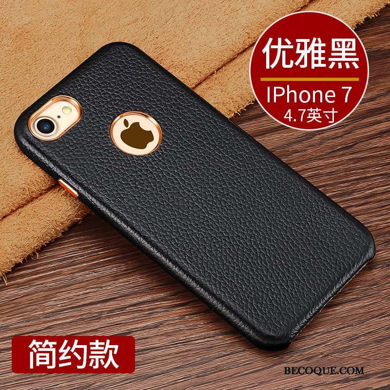 iPhone 7 Coque Étui Nouveau Cuir Véritable Protection Luxe Business