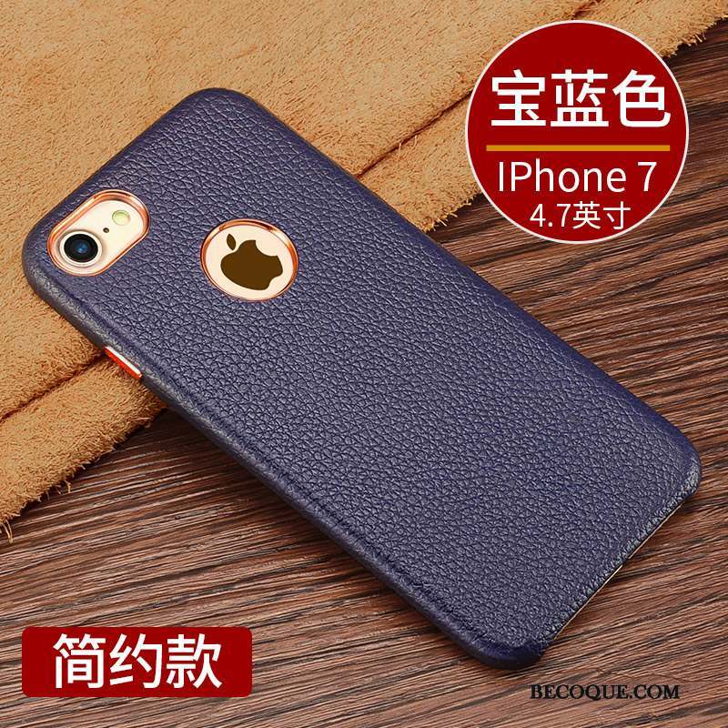 iPhone 7 Coque Étui Nouveau Cuir Véritable Protection Luxe Business