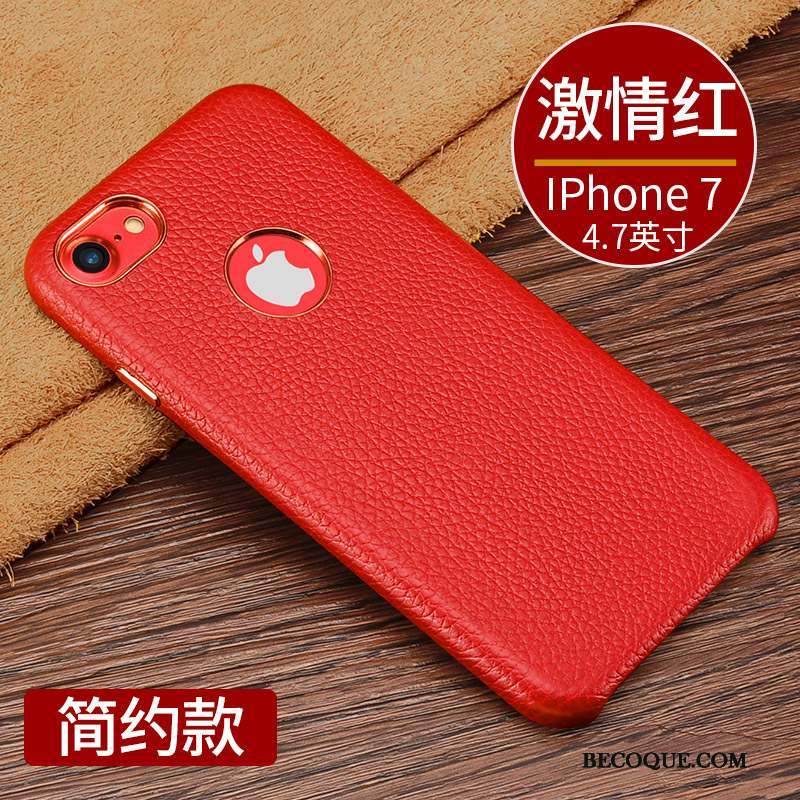 iPhone 7 Coque Étui Nouveau Cuir Véritable Protection Luxe Business