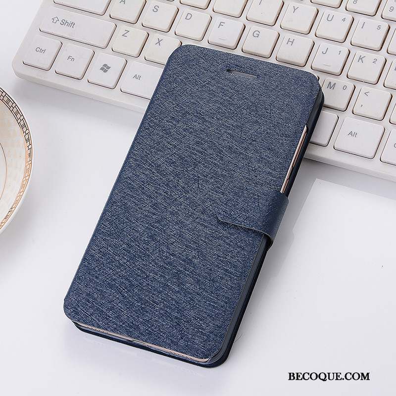 iPhone 7 Coque Étui Protection Clamshell Bleu Étui En Cuir Incassable