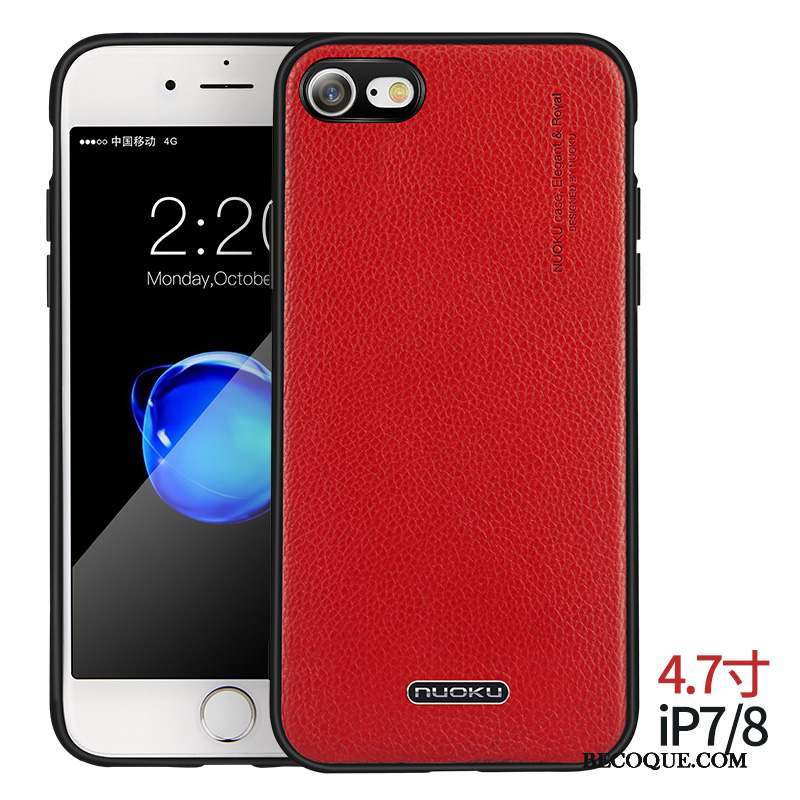 iPhone 7 Cuir Véritable Étui En Cuir Incassable Orange Coque De Téléphone Business