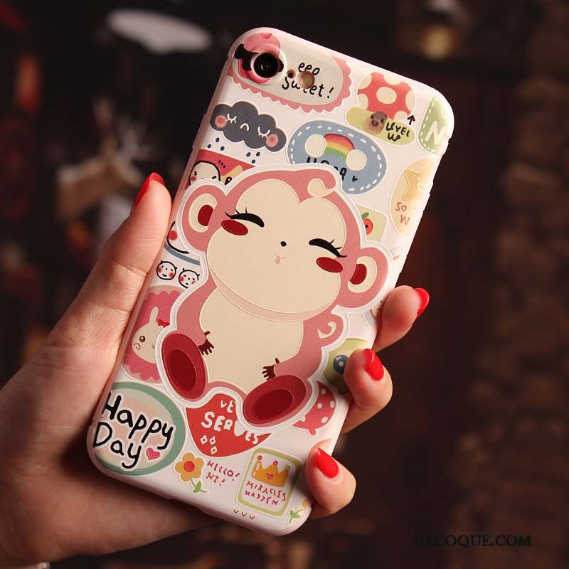 iPhone 7 Dessin Animé Tout Compris Rose Incassable Coque Fluide Doux