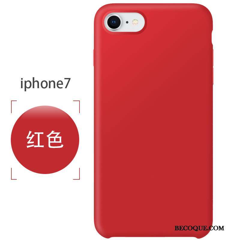 iPhone 7 Fluide Doux Incassable Délavé En Daim Coque Rouge De Téléphone