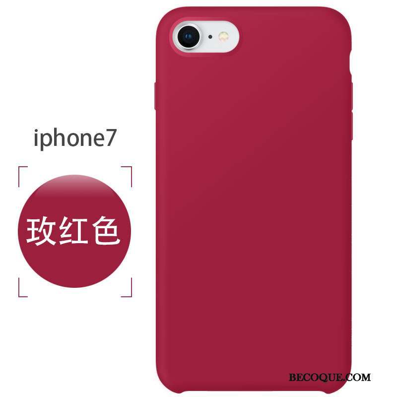 iPhone 7 Fluide Doux Incassable Délavé En Daim Coque Rouge De Téléphone