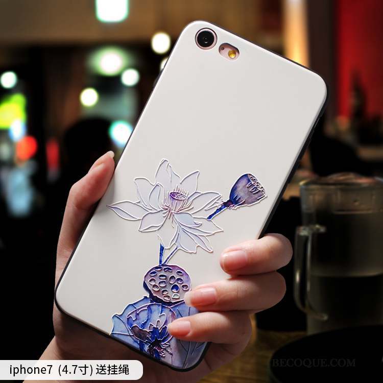 iPhone 7 Fluide Doux Étui Coque De Téléphone Silicone Style Chinois Ornements Suspendus