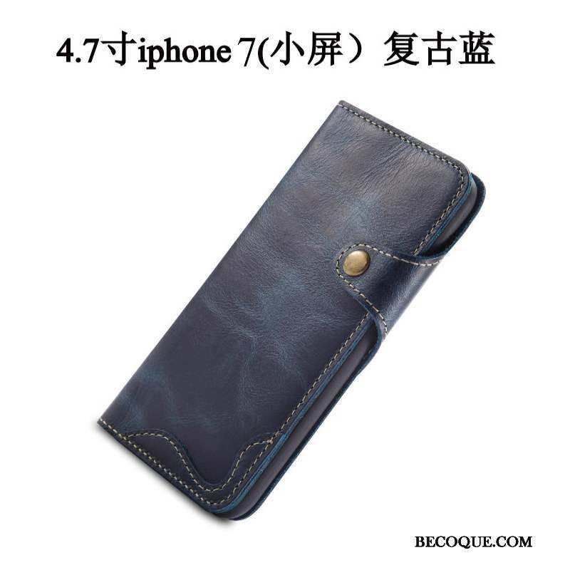 iPhone 7 Incassable Protection Étui Étui En Cuir Coque De Téléphone Vin Rouge