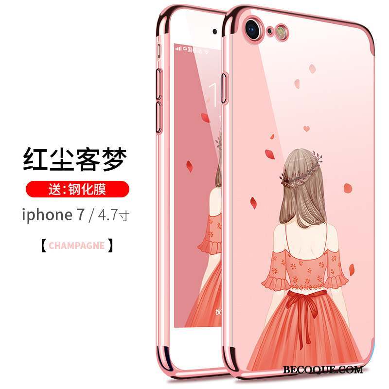 iPhone 7 Incassable Tout Compris Rose Très Mince Coque De Téléphone Silicone