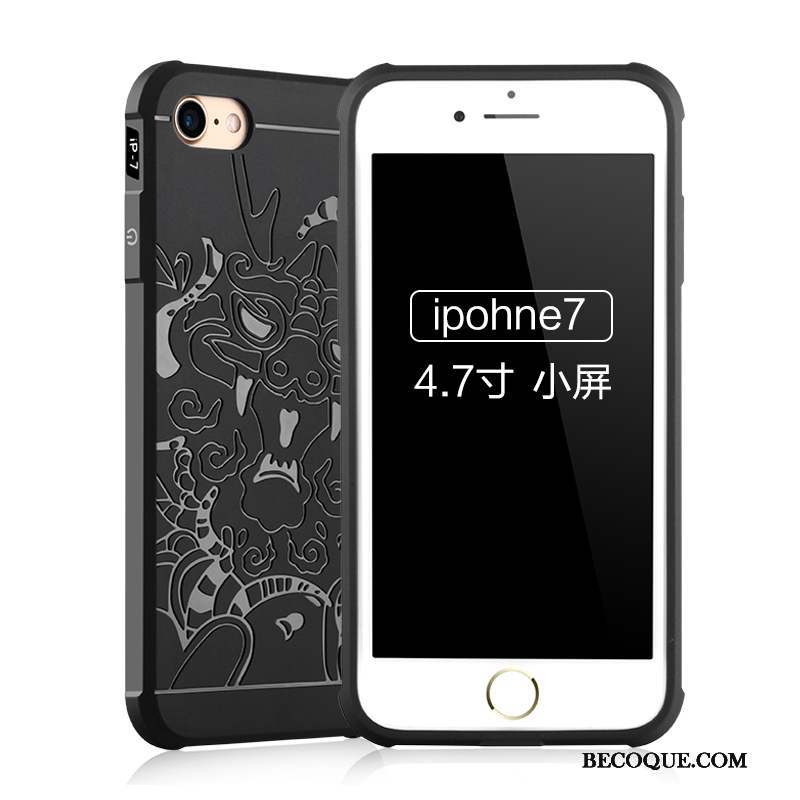 iPhone 7 Incassable Étui Silicone Coque De Téléphone Délavé En Daim Protection
