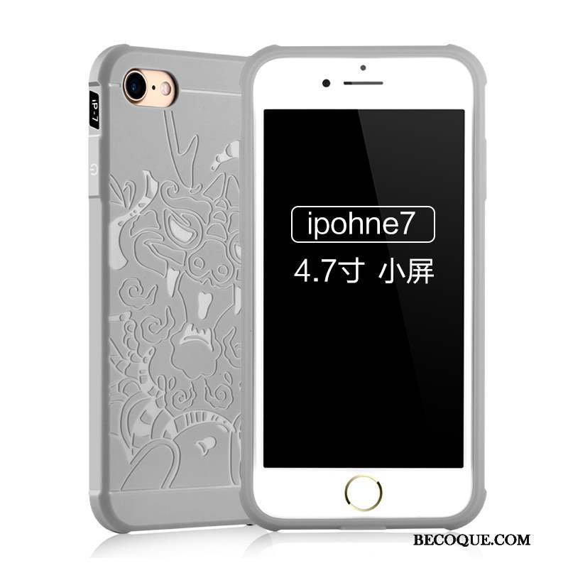 iPhone 7 Incassable Étui Silicone Coque De Téléphone Délavé En Daim Protection