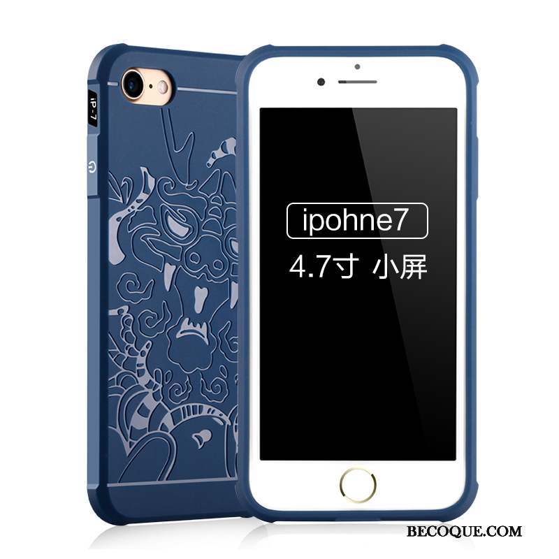 iPhone 7 Incassable Étui Silicone Coque De Téléphone Délavé En Daim Protection