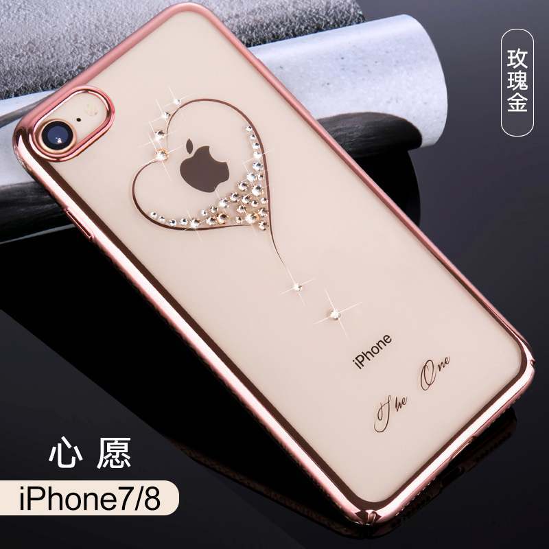 iPhone 7 Luxe Étui Nouveau Strass Or Rose Coque De Téléphone