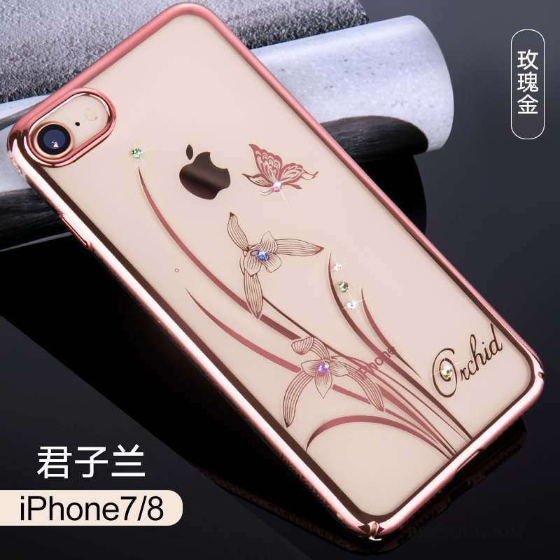 iPhone 7 Luxe Étui Nouveau Strass Or Rose Coque De Téléphone