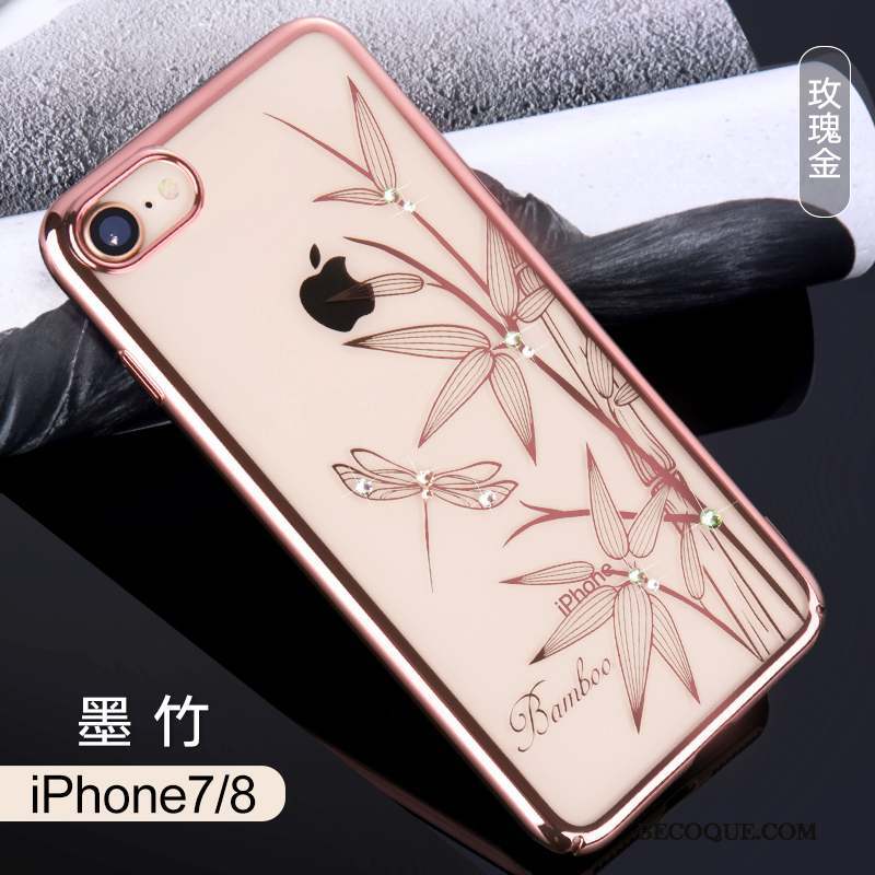 iPhone 7 Luxe Étui Nouveau Strass Or Rose Coque De Téléphone