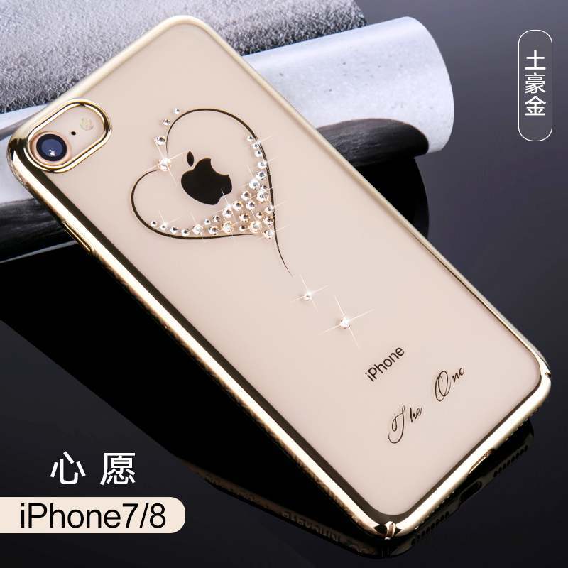 iPhone 7 Luxe Étui Nouveau Strass Or Rose Coque De Téléphone