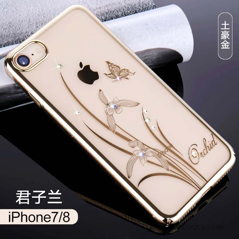 iPhone 7 Luxe Étui Nouveau Strass Or Rose Coque De Téléphone