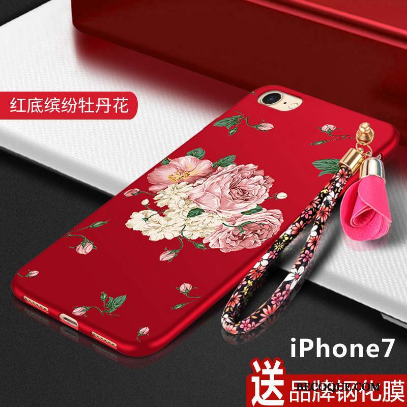 iPhone 7 Nouveau Coque Tout Compris Fluide Doux Rouge Incassable