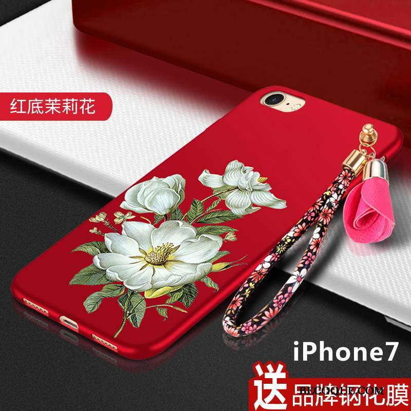 iPhone 7 Nouveau Coque Tout Compris Fluide Doux Rouge Incassable