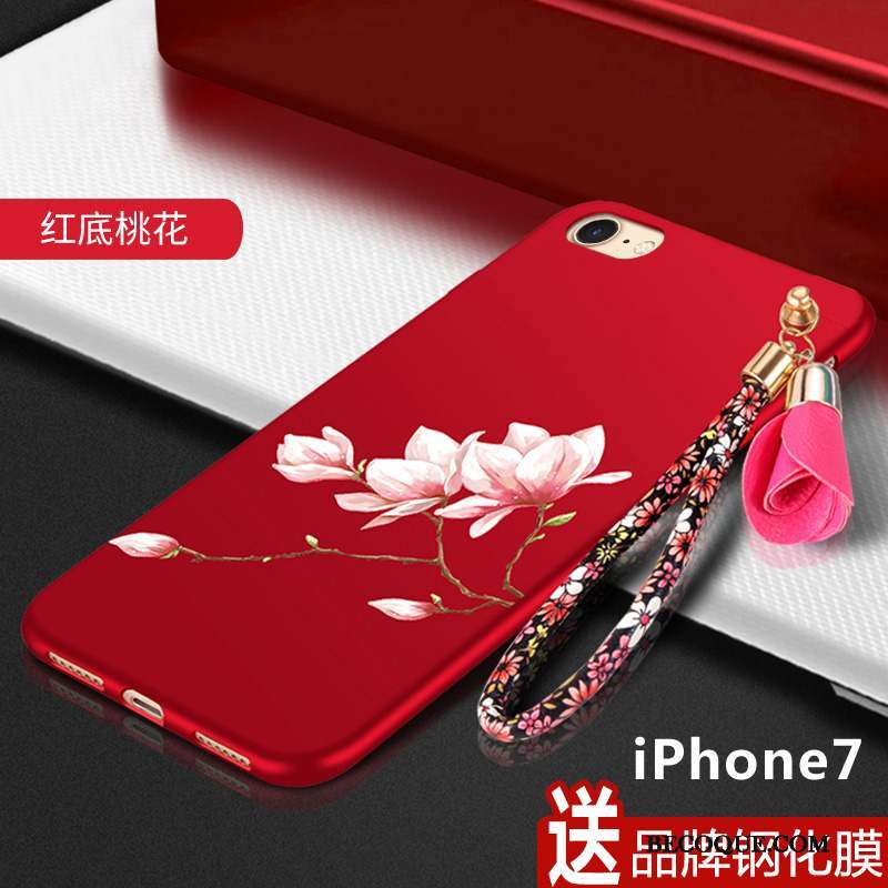 iPhone 7 Nouveau Coque Tout Compris Fluide Doux Rouge Incassable