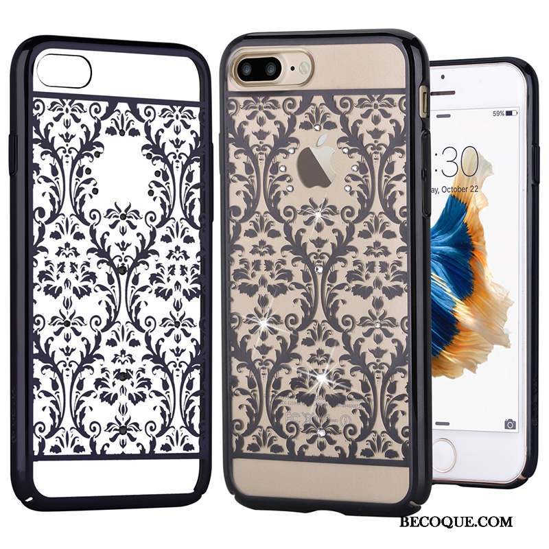 iPhone 7 Plus Coque Argent Strass Tout Compris Placage Étui Protection