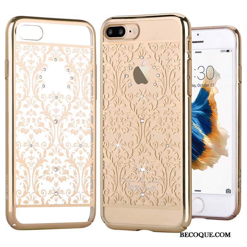 iPhone 7 Plus Coque Argent Strass Tout Compris Placage Étui Protection