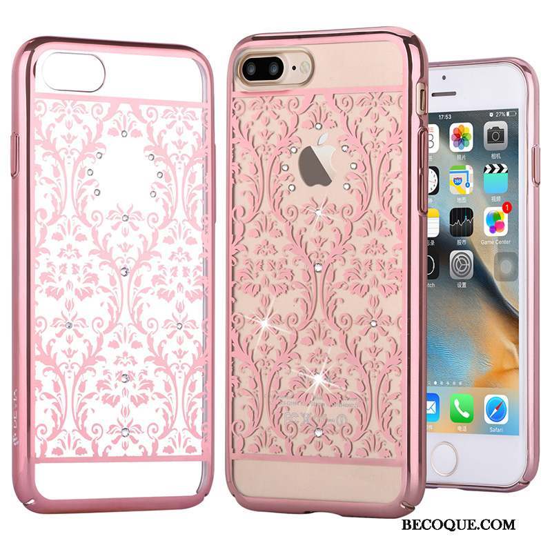 iPhone 7 Plus Coque Argent Strass Tout Compris Placage Étui Protection