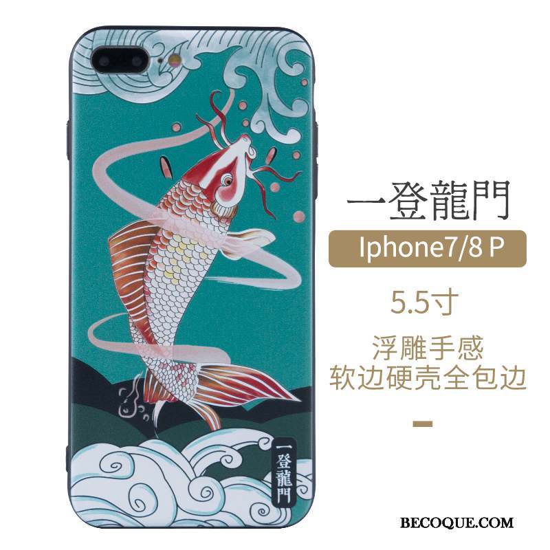 iPhone 7 Plus Coque Art Étui Nouveau Style Chinois Rouge Vent