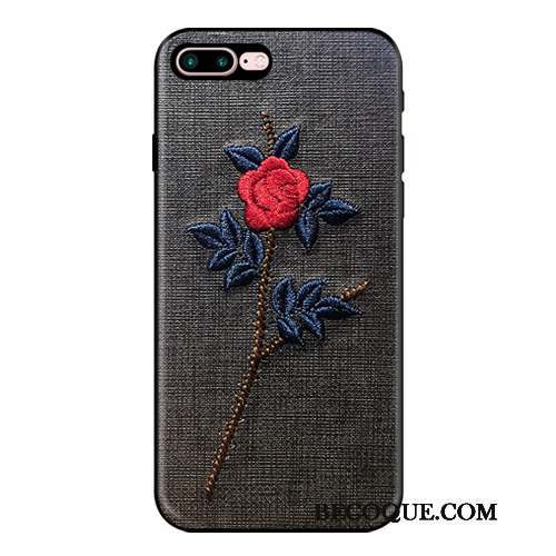 iPhone 7 Plus Coque De Téléphone Incassable Nouveau Noir Broderie Tout Compris