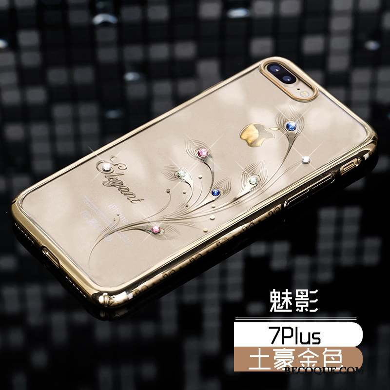iPhone 7 Plus Coque De Téléphone Protection Étui Strass Luxe Or Rose
