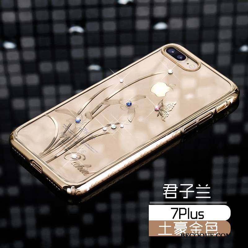 iPhone 7 Plus Coque De Téléphone Protection Étui Strass Luxe Or Rose