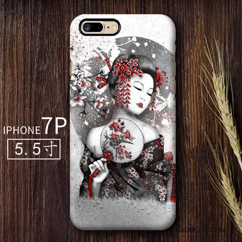 iPhone 7 Plus Coque De Téléphone Rouge Délavé En Daim Vent Art Difficile