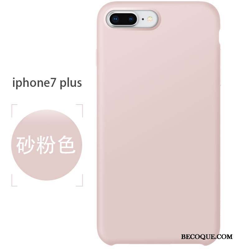 iPhone 7 Plus Coque De Téléphone Rouge Fluide Doux Incassable Silicone Délavé En Daim